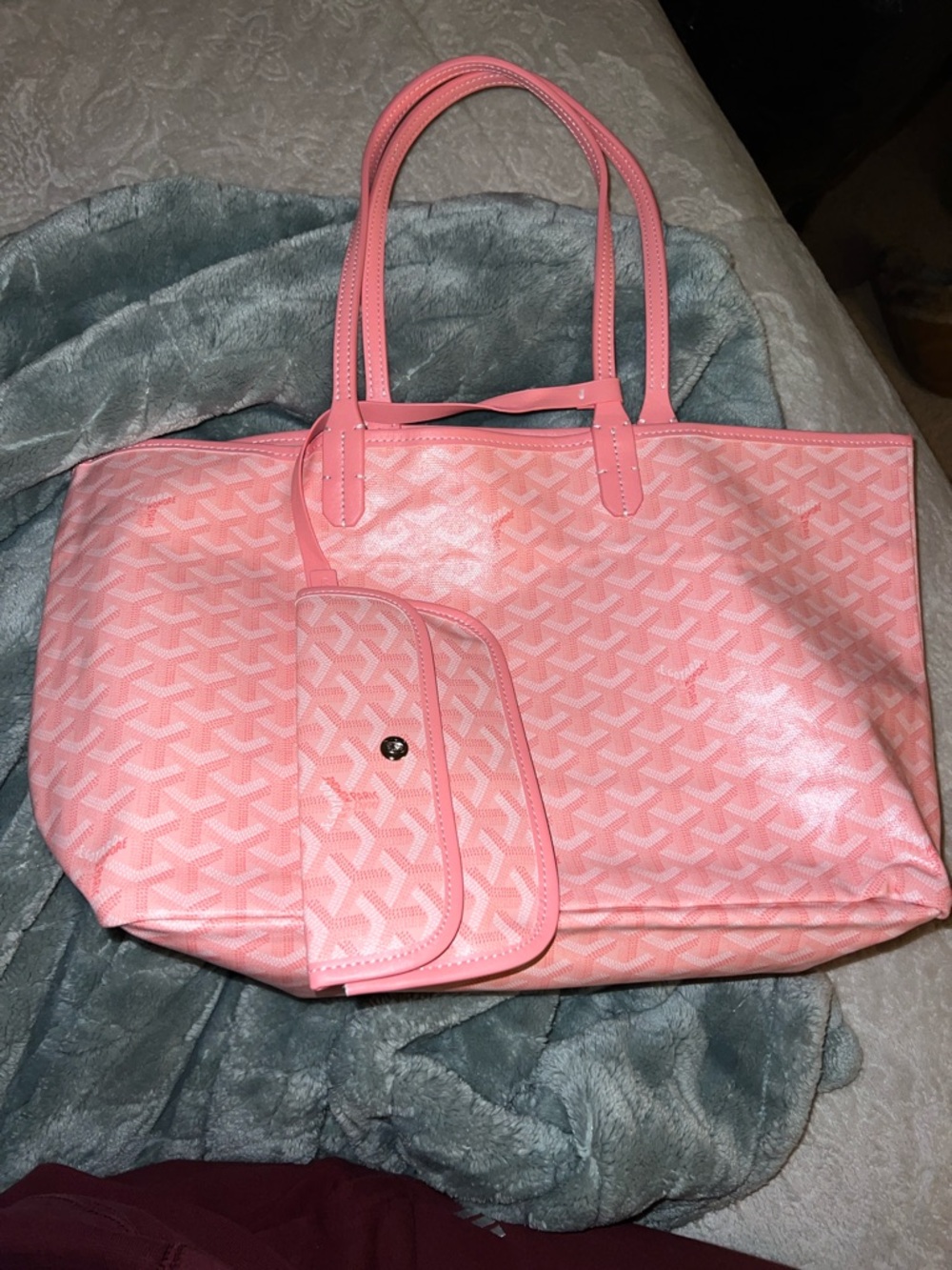 Pink Tote Bag with Matching Pouch - Women's Everyday Carry